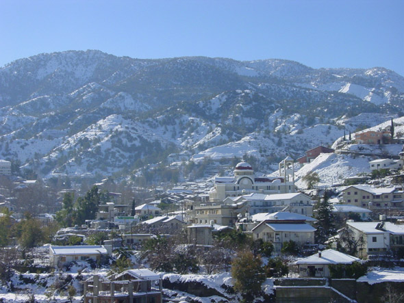 Cyprus villages under snow