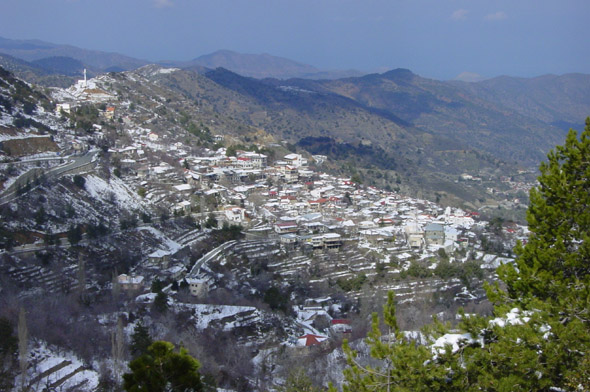 Cyprus villages under snow